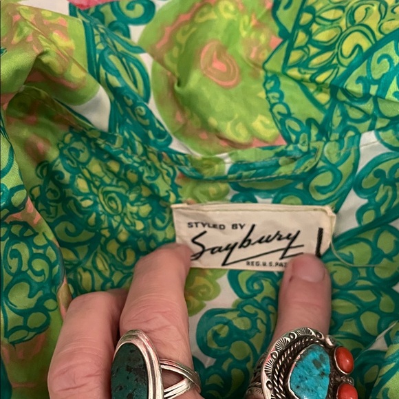 Vintage Green Paisley Brunch Coat - Picture 10 of 11